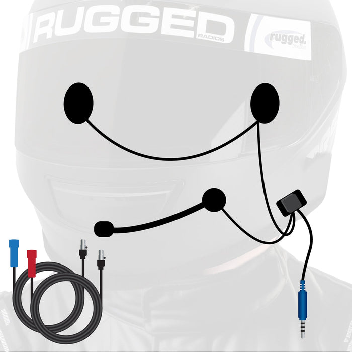 Rugged Radios 2P-SPORT-HK SUPER SPORT Wired Helmet and Cable Kit with Alpha Audio Speakers and Mic