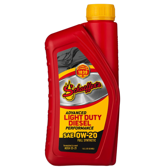 Schaeffer's 9020-012-1 Advanced Light Duty Diesel Performance Engine Oil 0W-20 Oil (Quart)