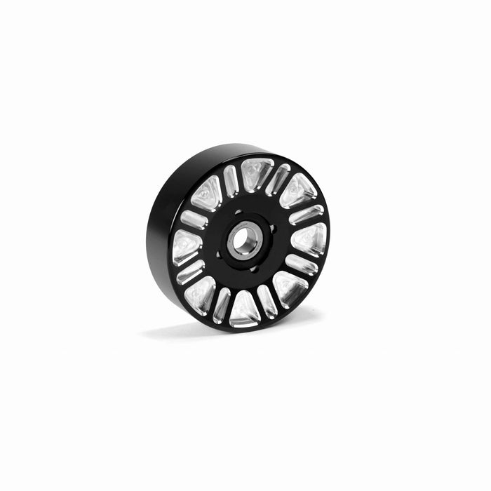 Fleece Performance FPE-34658-BLK-SPK 2003-2018 Upper Fan Idler for use with Electric Water Pumps Black Finish Contract Cut Fleece Performance