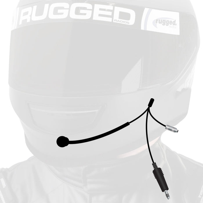 Rugged Radios HK-IF 4C IMSA Wired Straight Cord Helmet Kit with Mic and 3.5mm Jack