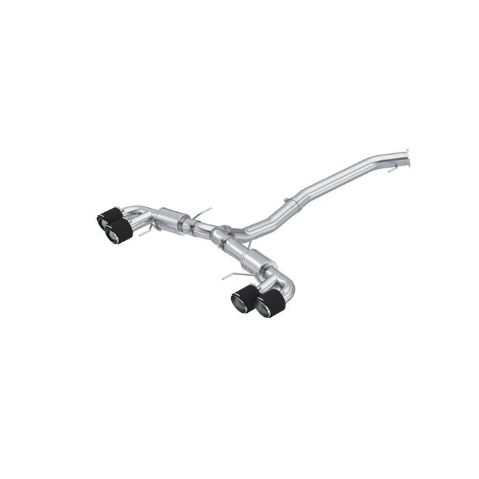 MBRP S44073CF 2009-2024 Nissan GT-R 3.8L Armor Pro T304 Stainless Steel 3.5 Inch Cat-Back Dual Split Rear with Quad Carbon Fiber Tips