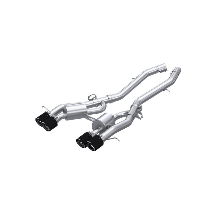 MBRP S45033CF 2021-2024 BMW M4 G82 and M3 G80 T304 Stainless Steel 3 Inch Axle-Back Quad Rear Exit with Carbon Fiber Tips Armor Pro Series