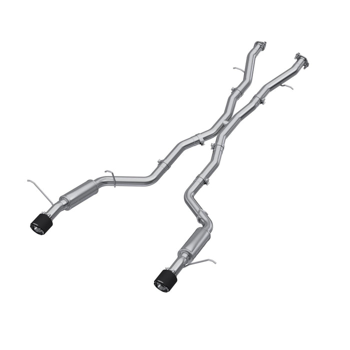 MBRP S51053CF 2018-2024 Dodge Durango SRT SRT Hellcat 6.2L/6.4L Armor Pro T304 Stainless Steel 3 Inch Cat-Back Dual Rear Exit with Carbon Fiber Tips