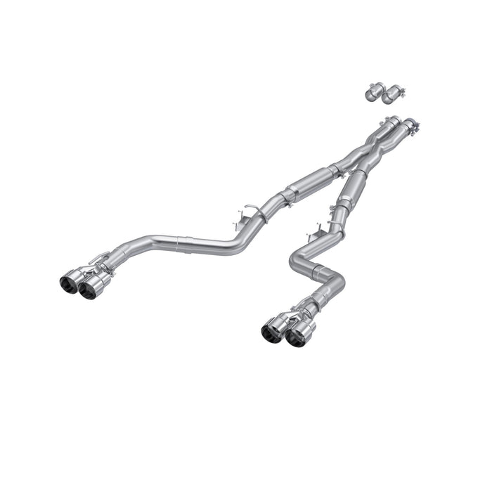 MBRP S7113AL 15-23 Dodge Challenger Aluminized Steel 3 Inch Dual Cat Back Quad Tips (Street Version) Exhaust System