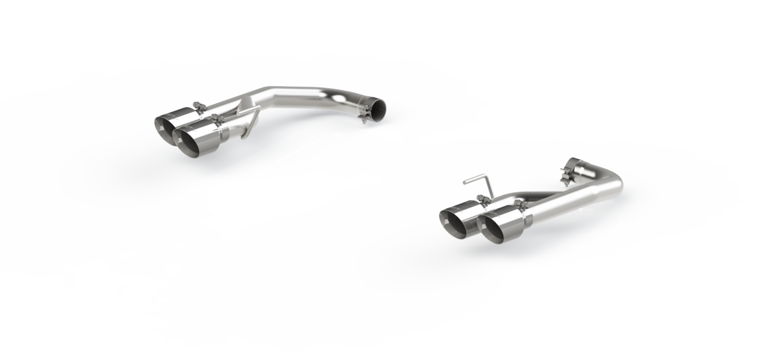 MBRP S7211304 Exhaust Pipe 2.5 Inch Axle Back With Quad 4 Inch Dual Wall Tips For 18-23 Ford Mustang GT 5.0L Non Active Exhaust T304 Stainless Steel