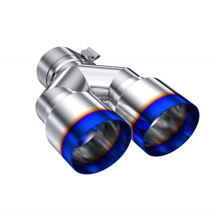 MBRP T5171BE T304 Stainless Steel Burnt End Tip 2.5 Inch ID Dual 3.5 Inch OD Out 9.5 Inch Length Single Wall