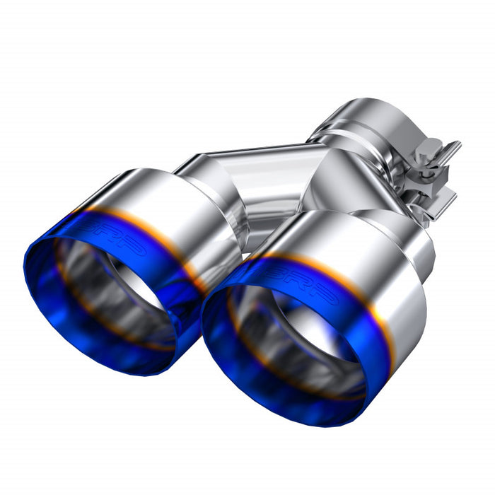 MBRP T5177BE T304 Stainless Steel Burnt End Tip Pro Series 2.5 Inch ID Dual 4 Inch OD Out 9.55 Inch Length Single Wall