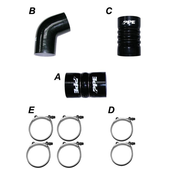 PPE Diesel 115910610 LBZ/LMM 06-10 Silicone Hose And Clamp Kit Black PPE Diesel