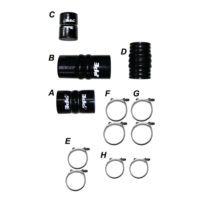 PPE Diesel 115911114 LML 11-16 Silicone Hose And Clamp Kit Black PPE Diesel