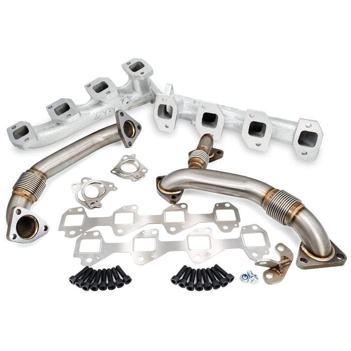 PPE Diesel 116111435 Manifolds and Up-Pipes GM 2004.5-2005 Y Pipe LLY - Silver