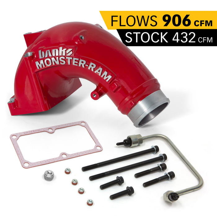 Banks Power 42788-PC Monster-Ram Intake Elbow Kit W/Fuel Line 3.5 Inch Red Powder Coated 07.5-18 Dodge/Ram 2500/3500 6.7L Banks Power