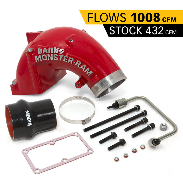 Banks Power 42790-PC Monster-Ram Intake Elbow W/Fuel Line and Hump Hose 4 Inch Red Powder Coated 07.5-18 Dodge/Ram 2500/3500 6.7L Banks Power