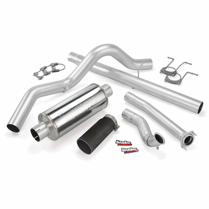 Banks Power 46298-B Monster Exhaust System Single Exit Black Tip 94-97 Ford 7.3L ECLB Banks Power