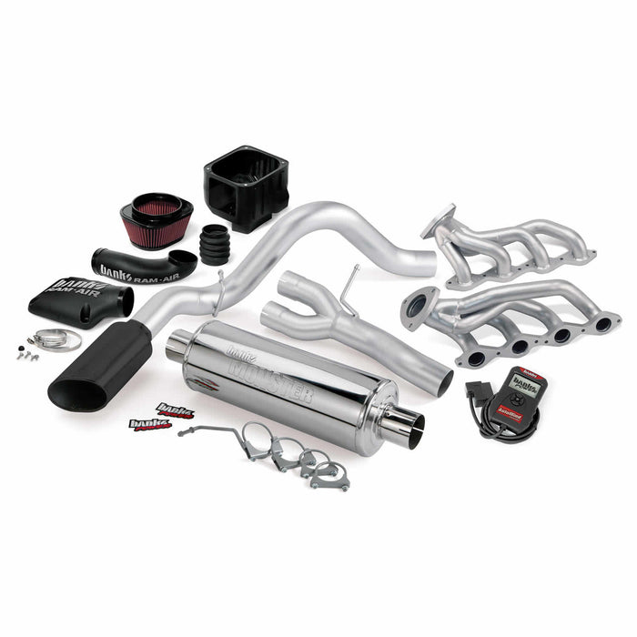 Banks Power 48061-B PowerPack Bundle Complete Power System W/AutoMind Programmer Black Tailpipe 02 Chevy 4.8-5.3L 1500 ECSB Banks Power