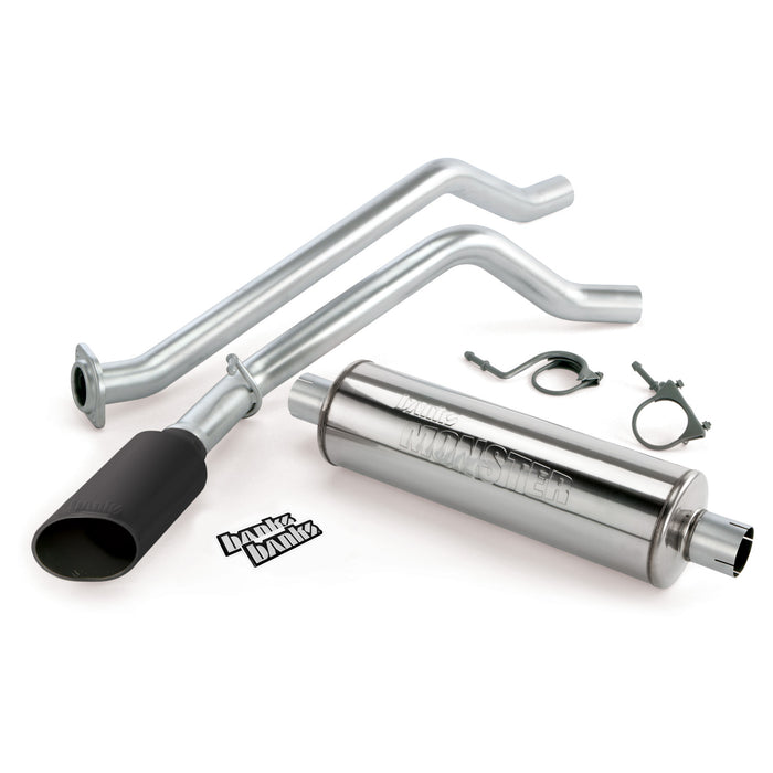 Banks Power 48343-B Monster Exhaust System Single Exit Black Ob Round Tip 09 Chevy 4.8L CCSB FFV Flex-Fuel Vehicle Banks Power