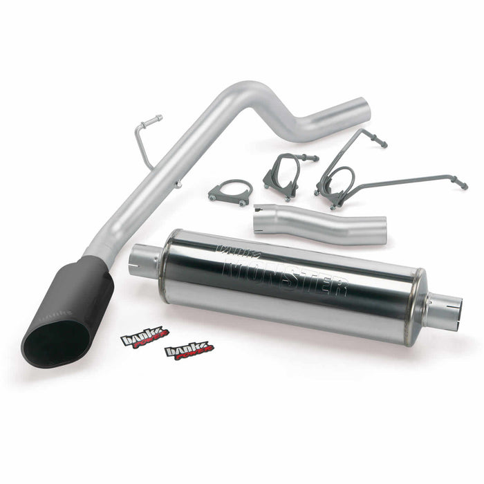 Banks Power 48569-B Monster Exhaust System Single Exit Black Ob Round Tip 03 Dodge 5.7L Hemi 1500 CCSB Banks Power