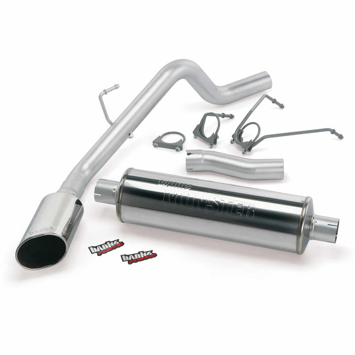 Banks Power 48575 Monster Exhaust System Single Exit Chrome Ob Round Tip 02-03 Dodge 4.7L 1500 CCSB Banks Power