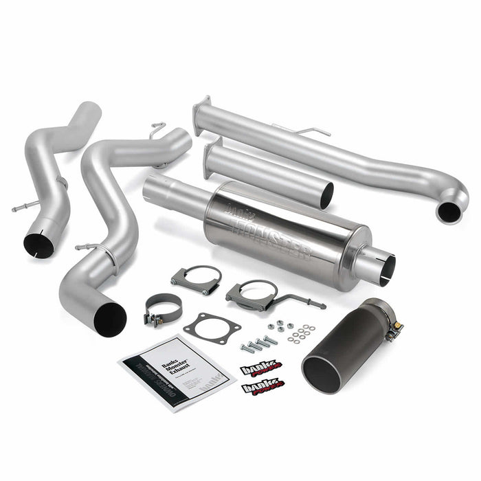 Banks Power 48629-B Monster Exhaust System Single Exit Black Tip 01-04 Chevy 6.6L EC/CCSB Banks Power