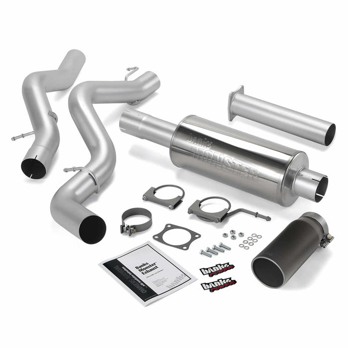 Banks Power 48632-B Monster Exhaust System Single Exit Black Tip 02-05 Chevy 6.6L SCLB Banks Power