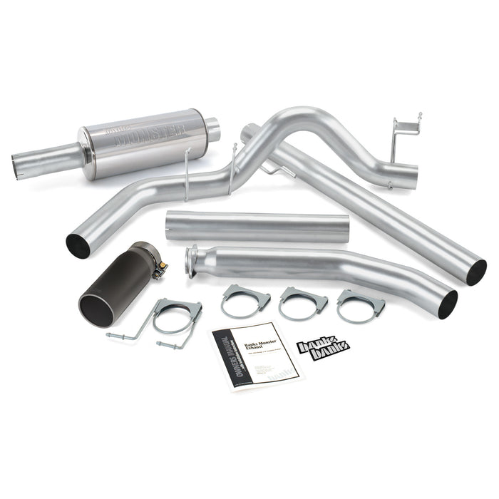 Banks Power 48635-B Monster Exhaust System Single Exit Black Round Tip 98-02 Dodge 5.9L Standard Cab Banks Power