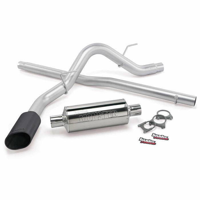 Banks Power 48740-B Monster Exhaust System Single Exit Black Ob Round Tip 04-08 Ford F-150/Lincoln ECSB Banks Power