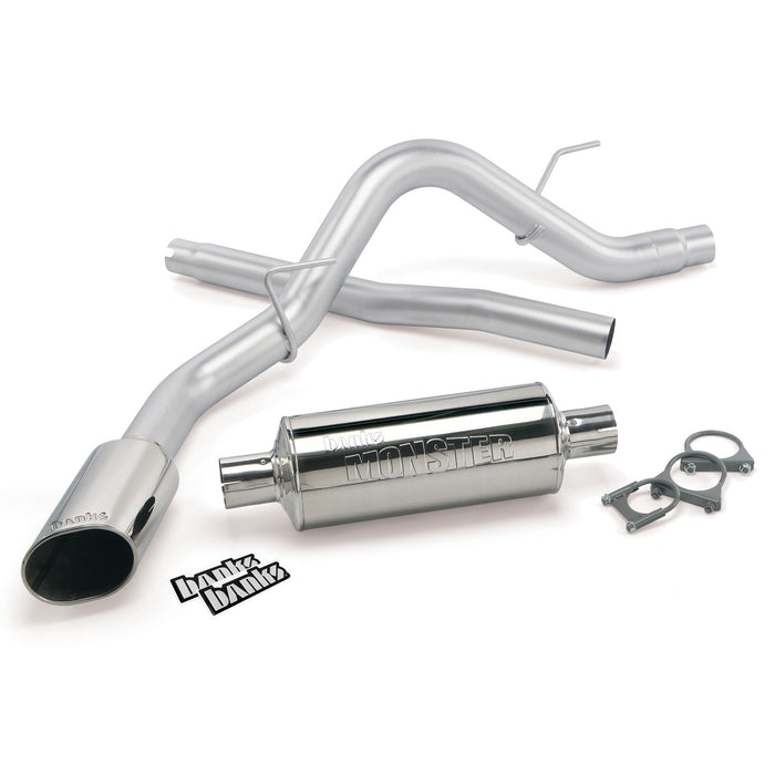 Banks Power 48755 Monster Exhaust System Single Exit Chrome Ob Round Tip Ford 6.2L F-150 Raptor 10 ECSB and 11-14 ECSB-CCSB to Banks Power