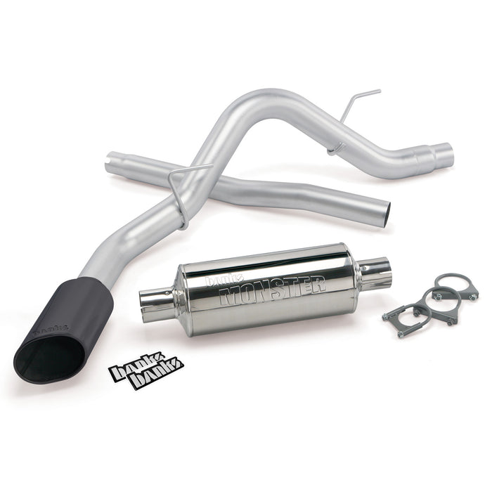 Banks Power 48761-B Monster Exhaust System Single Exit Black Ob Round Tip 11-14 Ford F-150 3.5L EcoBoost 5.0 6.2L all Cab/Bed Banks Power