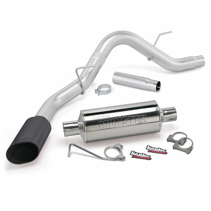 Banks Power 48762-B Monster Exhaust System Single Exit Black Ob Round Tip 15-19 F-150 2.7/3.5L EcoBoost 5.0L ECMB CCSB/MB Banks Power