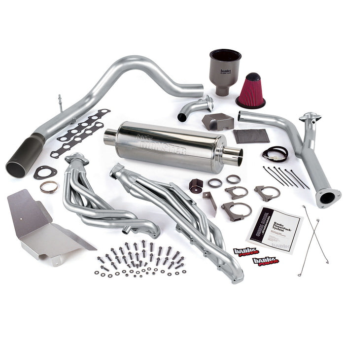 Banks Power 49130-B PowerPack Bundle Complete Power System W/Single Exit Exhaust Black Tip 99-04 Ford 6.8L Truck EGR Early Catalytic Converter Banks Power