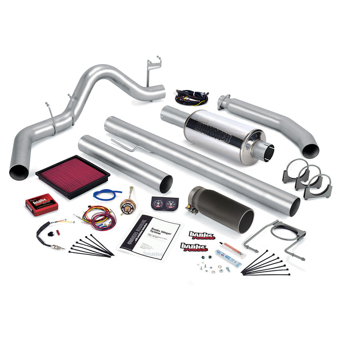 Banks Power 49363-B Stinger Bundle Power System W/Single Exit Exhaust Black Tip 98 Dodge 5.9L Standard Cab Banks Power