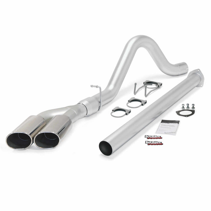 Banks Power 49793 Monster Exhaust System Single Exit Dual Chrome Ob Round Tips 15 Ford Super Duty 6.7L Diesel Banks Power