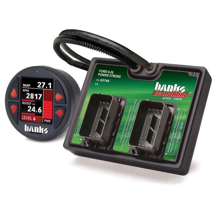 Banks Power 61421 Economind Diesel Tuner (PowerPack calibration) with Banks iDash 1.8 Super Gauge for use with 2003-2007 Ford 6.0 Truck/2003-2005 Excursion Banks Power