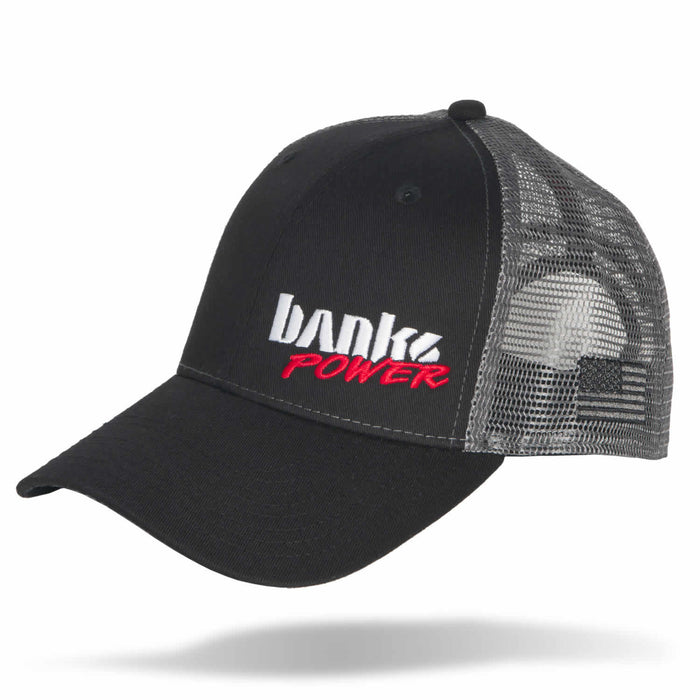 Banks Power 96128 Power Hat Twill/Mesh Black/Gray/WhiteRed Curved Bill Snap Backstrap Banks Power