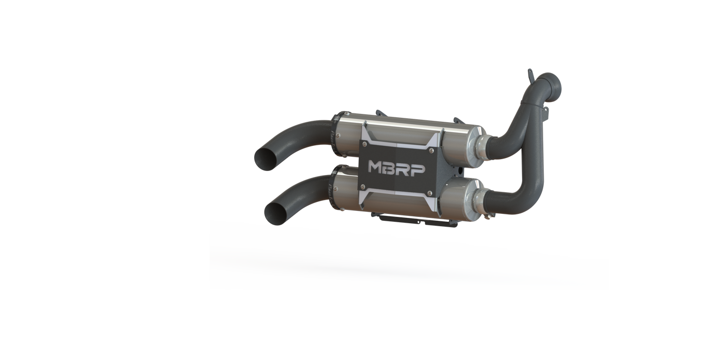 MBRP AT-9520PT Stacked Dual Slip On Exhaust Pipe For 15-23 Polaris RZR 900 Performance Series