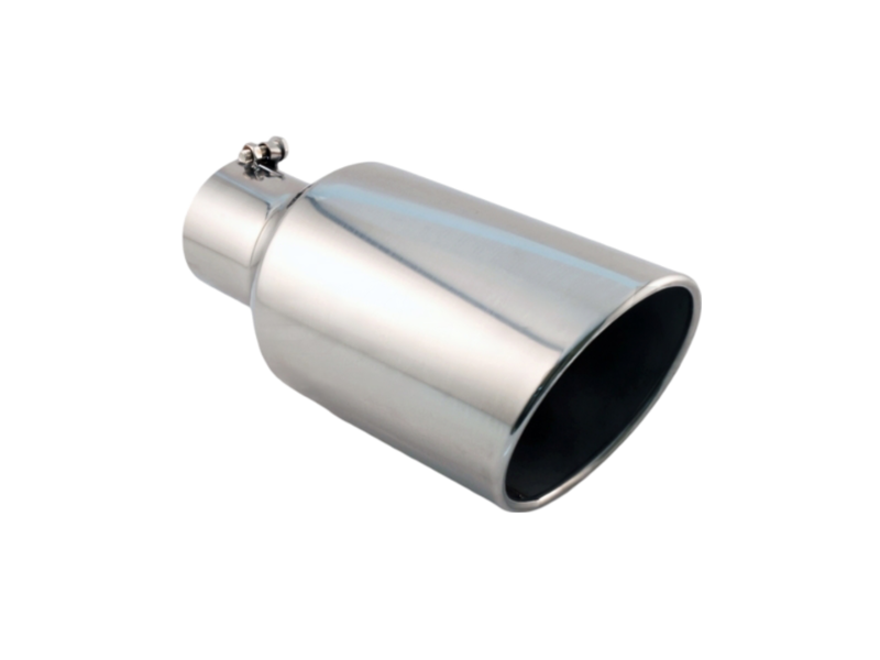 Different Trend BQ9-406015RSL Rolled End Angle Cut Exhaust Tip - 4" Inlet - 6" Outlet - 15" Length - Stainless