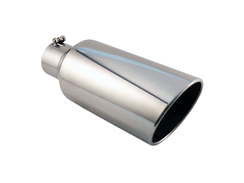 Different Trend BQ9-407018RSL Rolled End Angle Cut Exhaust Tip - 4" Inlet - 7" Outlet - 18" Length - Stainless