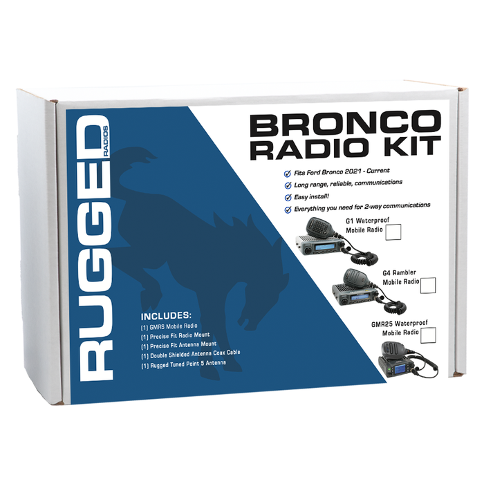 Rugged Radios BRONCO-GMR25 Ford Bronco Two-Way GMRS Mobile Radio Kit - GMR25 Waterproof