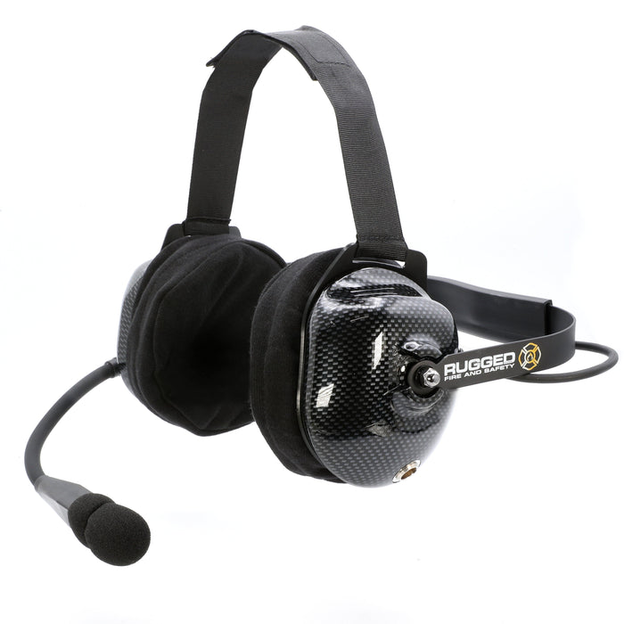 Rugged Radios FHS-42-1/4 FHS Behind-The-Head Fire Safety Industrial Headset - No Buttons / For David Clark / Sigtronics / Avcomm