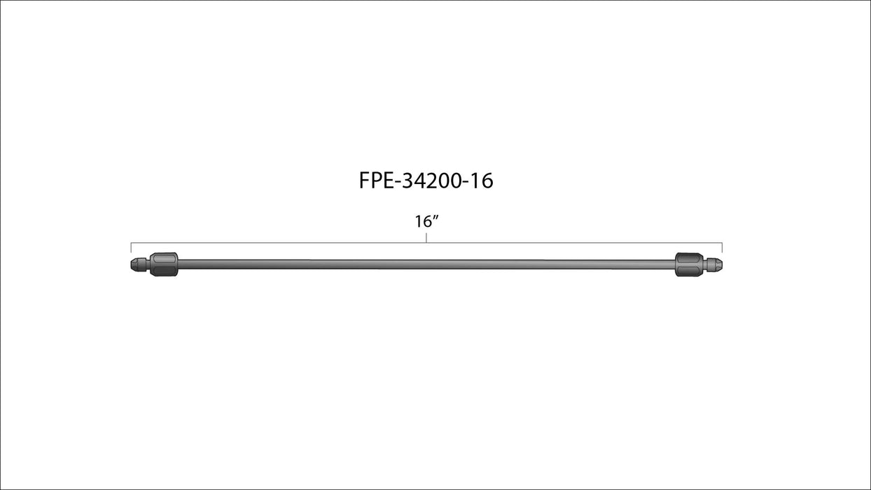 Fleece Performance FPE-34200-16 16 Inch High Pressure Fuel Line 8mm x 3.5mm Line M14 x 1.5 Nuts Fleece Performance