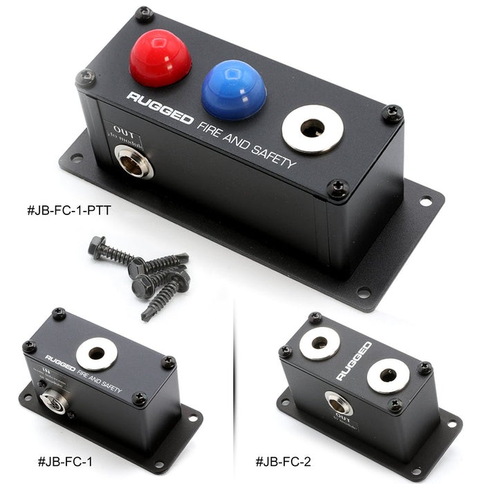Rugged Radios JB-FC-1-PTT Jack Box Headset Stations for RRP800 Fire & Safety Intercoms - Single Position Jack Box with Dual PTT