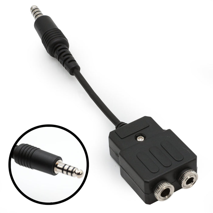 Rugged Radios GA2HELI-ADPT General Aviation to Helicopter Pilot Headset Adapter