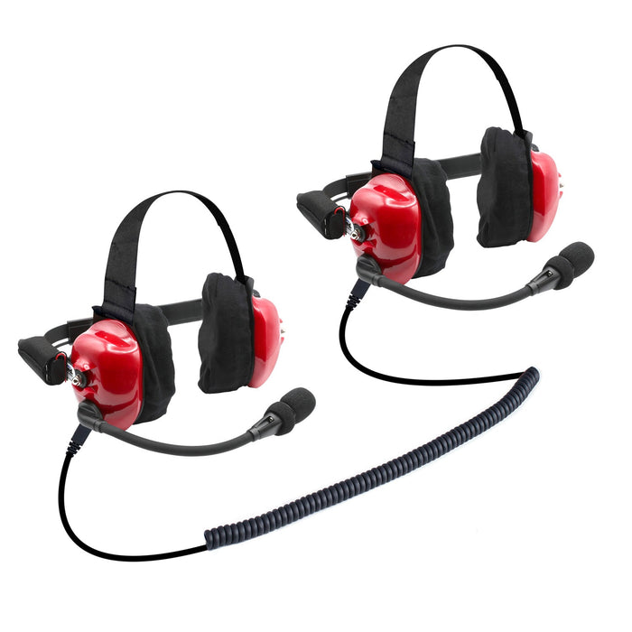 Rugged Radios H80-X2 PAIR - H80 Track Talk Linkable Intercom Headsets - Bring The Conversation To The Circle Track NASCAR event