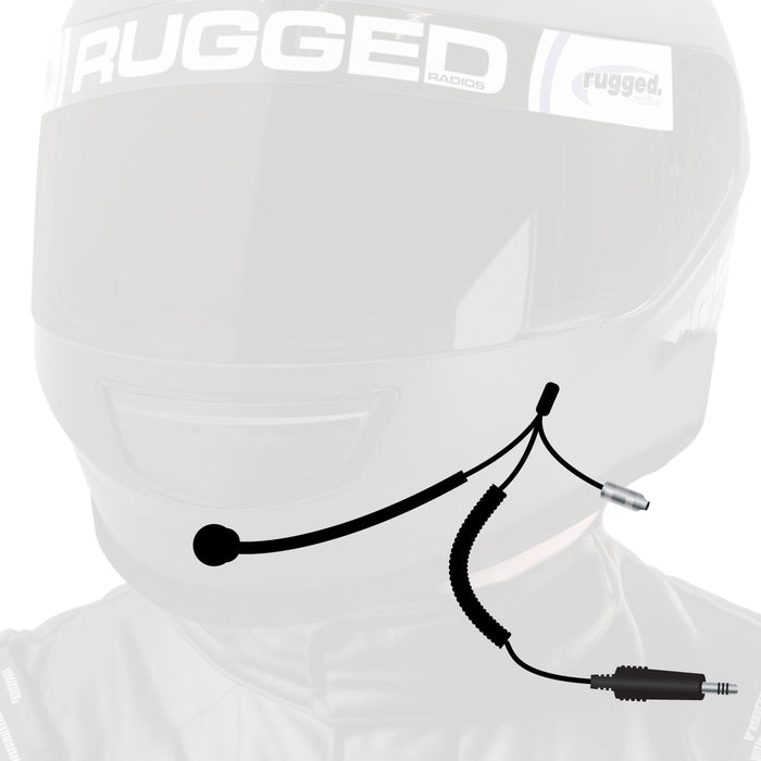 Rugged Radios HK-IFC 4C IMSA Wired Coil Cord Helmet Kit with Mic and 3.5mm Jack