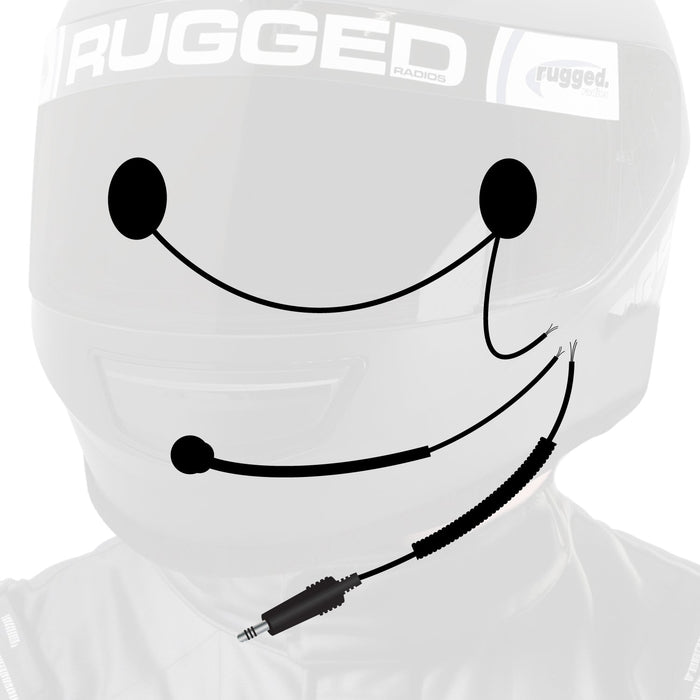 Rugged Radios HK-PFC-SP Peltor 4-Conductor Helmet Kits - Speakers / M102 Military Mic / Straight
