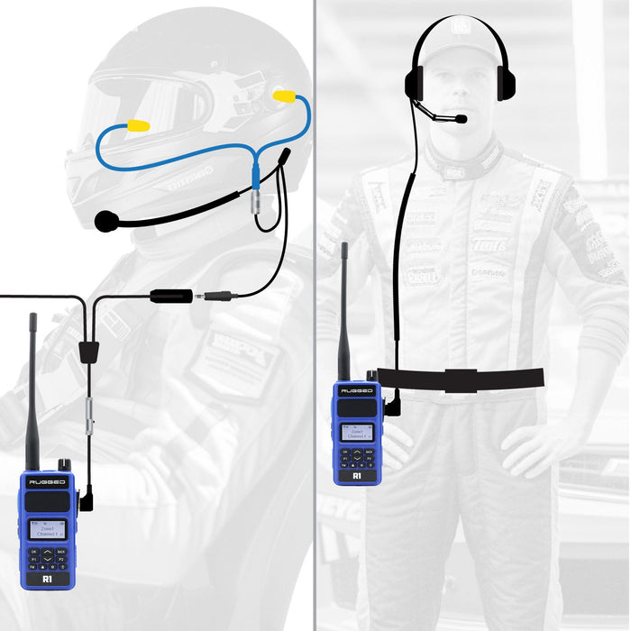Rugged Radios IMSA-R1 IMSA Driver and Crew Chief Racing Kit with R1 Radios