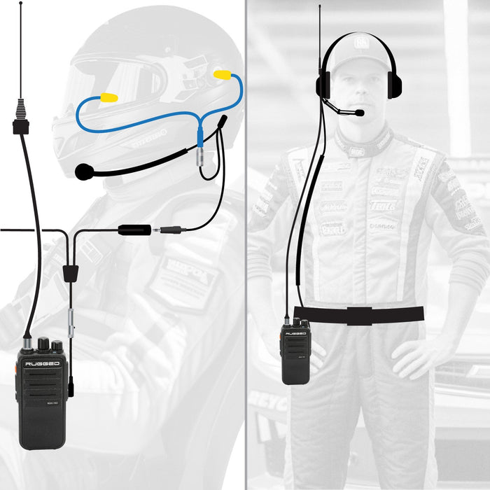 Rugged Radios IMSA-RDH-U-LT IMSA Driver and Crew Chief Long Track Racing Kit with RDH16 Radios
