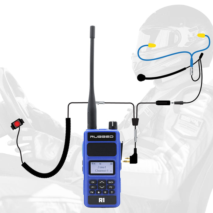 Rugged Radios IMSA-SS-R1 IMSA Driver Only Racing Communication Kit with R1 Radio