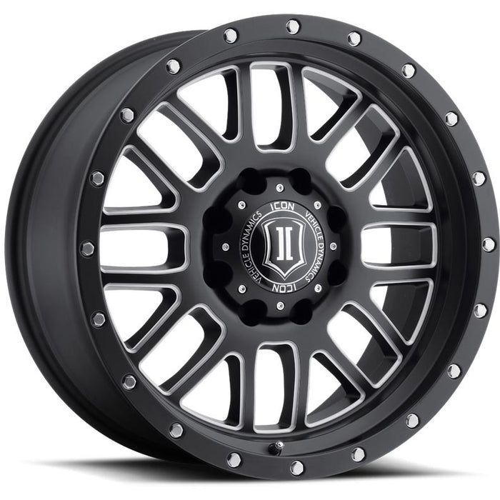 ICON Alloys Alpha Satin Black/Milled 8x6.5" Wheel - 1220908057SBMW