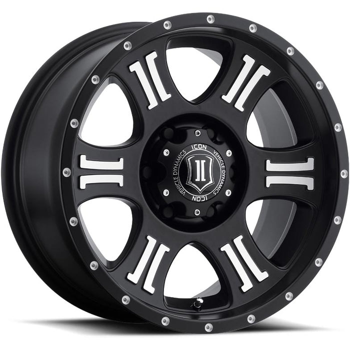 ICON Alloys Shield Satin Black/Machined 8x170 Wheel - 1020908150MB