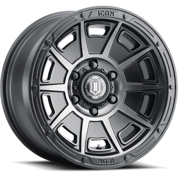 ICON Alloys Victory Smoked Satin Black 5x5" Wheel - 3017857345SSBT